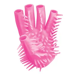 Pink Masturbating Fetish Gloves, Nasswalk Toys Rubber Fetish Gloves