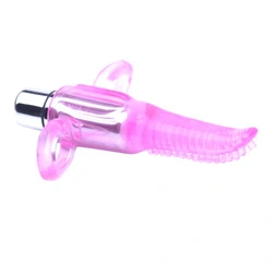 Tongue Finger Vibrator, Clear Pink Couples Vibrating Clitorial Vibrator