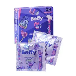 Beffy Ultra Thin Oral Pleasure Dams 2 Pieces, Flavoured Regular Condoms for Enhanced Sensation and Comfort