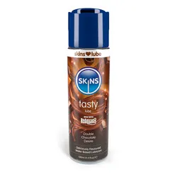 Skins Double Chocolate Desire 130ml Waterbased Flavoured Lubricants And Oils, Premium Flavoured Lubricants And Oils for Enhanced Pleasure