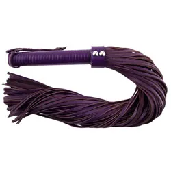 Rouge Garments Large Leather Floggers, Exquisite Purple Floggers for Sensual Play