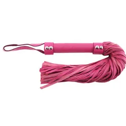 Rouge Garments Leather Floggers, Sensual Pink Floggers Whip for Intimate Play