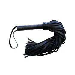 Rouge Garments Plain Floggers, Sensual Black Flogger Whip for Intimate Play