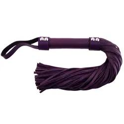 Rouge Garments Leather Floggers, Sensual Purple Floggers Whip for Intimate Play