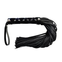 Rouge Short Leather Floggers With Studs, Premium Black BDSM Floggers for Impact Play