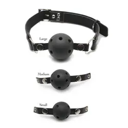 PipeDream Leather Black Gag, Fetish Fantasy Series Ball Gag Training System