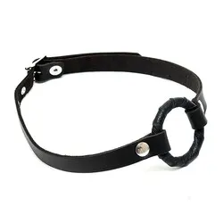 Rimba Leather Black Gag, Gag With O Ring