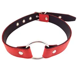 Rouge Garments O Ring Gag, Leather Red Gag