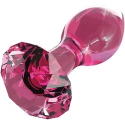 Icicles No.79 Pink Crystal Glass Butt Plug, Beginners Jeweled Classic Glass Butt Plug, Gay Anal Sex Toys