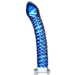 PipeDream Blue Glass Dildos, ICICLES 29 HAND BLOWN GLASS MASSAGER DILDO, GAY ANAL SEX TOYS