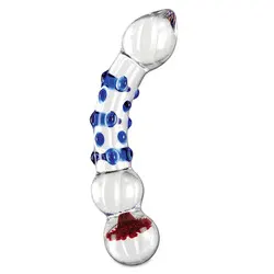 PipeDream Blue Glass Penis Dildos, Icicles No. 18 Glass Anal GSpot Dildo, Realistic Suction Cup Dildos