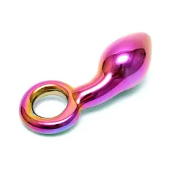 Rimba Waterproof GLASS DILDO , SENSUAL MULTI COLOURED GLASS KALEIGH DILDO, BUTT PLUG ANAL DILDO, GAY ANAL SEX TOYS