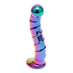 Rimba Waterproof Glass Dildos, SENSUAL MULTI COLOURED GLASS NIKITA DILDO, BUTT PLUG ANAL DILDO, GAY ANAL SEX TOYS