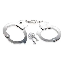 PipeDream Fetish Fantasy Series Beginners Metal Handcuffs, Silver Stainess Steel Handcuffs