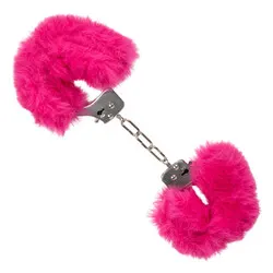 Ultra Fluffy Furry Handcuffs, Pink Metal Handcuffs