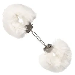 Ultra Fluffy Furry Handcuffs, White Wrist And Ankle Restraints Handcuffs