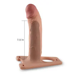 Silicone Lovetoy Unisex Hollow Strap On, Classic Flesh Pink Cock Sleeves Extension, Hollow Pegging Strap Ons Dildo, Penis Extenders and Stretchers, Gay Sex Toy