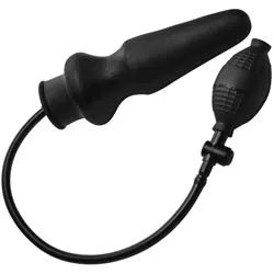 Master Series Inflatable XL Butt Plug, Black Waterproof Rubber Butt Plug