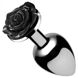 XR Booty Sparks Black Rose Jeweled Anal Butt Plugs Small, Classic Beginners Metal Silver Jeweled Anal Butt Plugs, Gay Anal Sex Toys