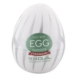 TENGA THUNDER LARGE LOVE EGG MASTURBATOR, Silicone Clear Large Love Egg