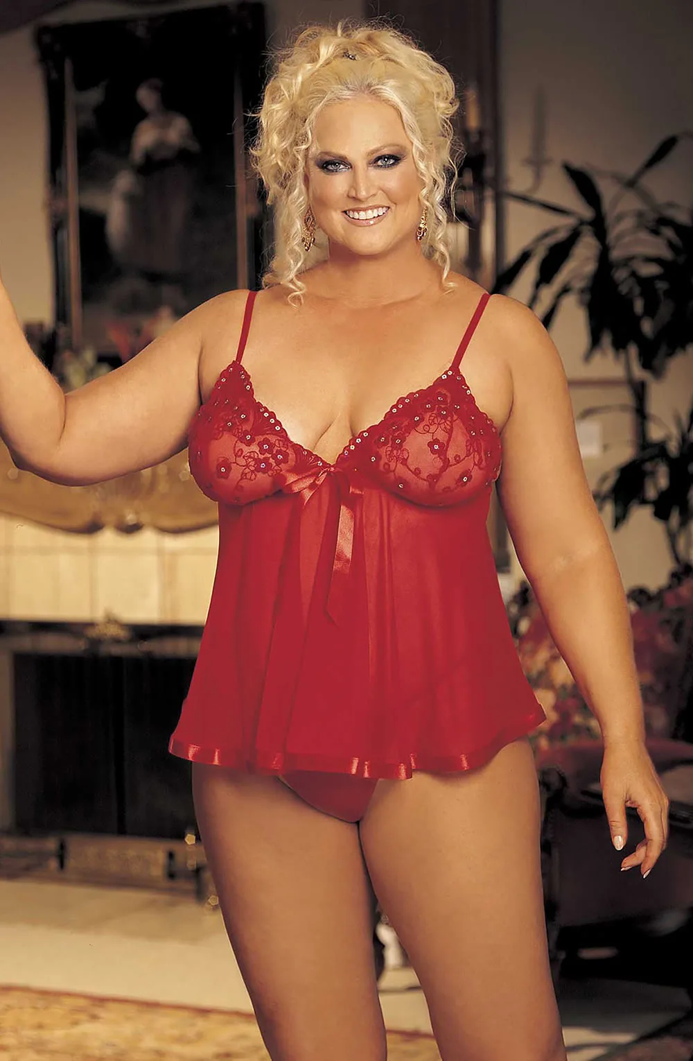 Shirley of Hollywood SoH HL 96121Q (Plus Size) Red One Size