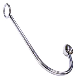 Rouge Stainless Steel Anal Hook Metal Butt Plug, Silver Metal Butt Plug, Gay Anal Sex Toys