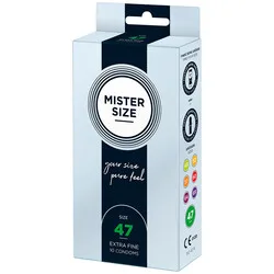 Mister Size 47mm Your Size Pure Feel Condoms, Mister Size Regular Condoms 10 Pack