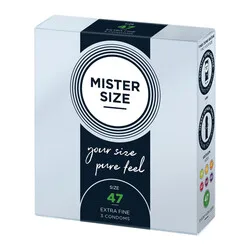 Mister Size 47mm Your Size Pure Feel Condoms 3 Pack, Mister Size Condoms for Enhanced Sensation and Comfort