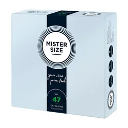 Mister Size 47mm Your Size Pure Feel Condoms, Mister Size Regular Condoms 36 Pack