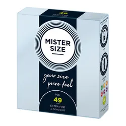 Mister Size 49mm Your Size Pure Feel Condoms, Mister Size Regular Condoms 3 Pack