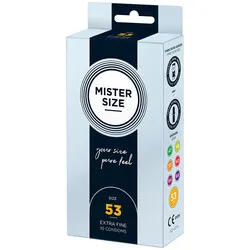 Mister Size 53mm Your Size Pure Feel Condoms, Mister Size Regular Condoms 10 Pack