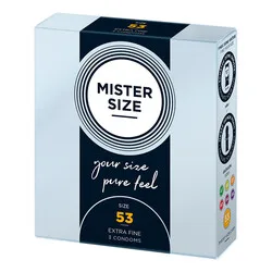 Mister Size 53mm Your Size Pure Feel Condoms, Mister Size Regular Condoms 3 Pack