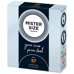 Mister Size 57mm Your Size Pure Feel Condoms, Mister Size Regular Condoms 3 Pack