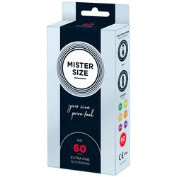 Mister Size 60mm Your Size Pure Feel Condoms, Mister Size Extra Large Condoms 10 Pack