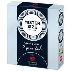 Mister Size 60mm Your Size Pure Feel Condoms, Mister Size Extra Large Condoms 3 Pack