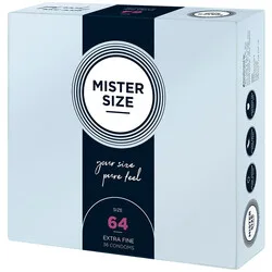 Mister Size 64mm Your Size Pure Feel Condoms, Mister Size Extra Large Condoms 36 Pack