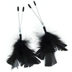 Black Feather Nipple Clamps