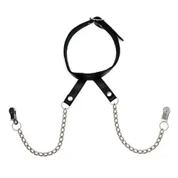 Nipple Clamps With Neck Collars and Leads, Bdsm Collars And Leads Leashes Nipple Clamps