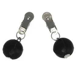 Nipple Clamps With Round Black Weights, Bdsm Collars And Leads Leashes Nipple Clamps