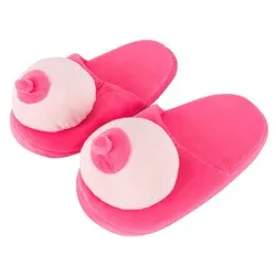 You2Toy Novelties Pink Boob Slippers, Polyester Fun and Comfortable Novelties