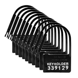 Master Series 10 Numbered Plastic Padlocks And Ties, Black Keyholder Padlocks And Ties