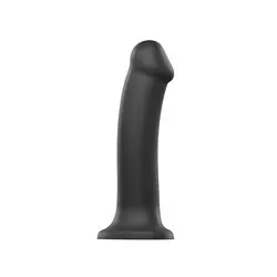 Strap On Me Silicone Dual Density Bendable Dildo Black, Pegging Strap On Dildos with Harnesses