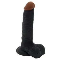 Lifelikes Black Duke 7 Inch Penis Dildos, Realistic Penis Dildos, Suction Cup, Flesh Brown Rubber Anal Dildos