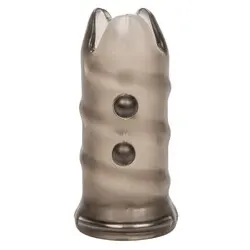 Apollo Premium Girth Enhancer Classic Cock 3.5 Inch Smoke Penis Extension Sleeves, Jelly Grey Stretchers Penis Extension Sleeves