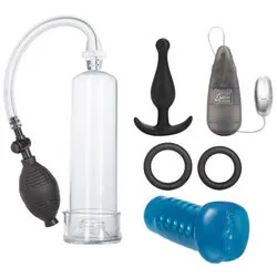 His Ultimate Sta Hard Kit Penis Pumps, Silicone Blue Penis Pumps Extenders And Stretchers