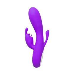 Double Bunny 12 Speed Silicone Vibe Purple Cheap Vibrators, Classic Rabbit Cheap Vibrators Bondage Toys for Beginners