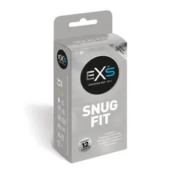 EXS Snug Closer Fitting Condoms 12 Pack, Regular Condoms for Enhanced Sensation and Comfort