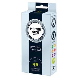 Mister Size 49mm Your Size Pure Feel Condoms 10 Pack, Regular Condoms for Enhanced Sensation and Comfort