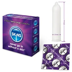 Skins Extra Large Condoms, Skins 4 Pack Condoms