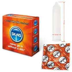 Skins Condoms Ultra 4 Pack, Skins Waterproof Thin Condoms